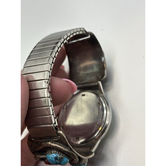 Vintage Longines Jamboree Watch Turquoise Cuff Southwestern Bracelet Unisex